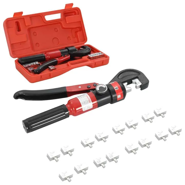 vidaXL Hydraulische Crimpzange 4-70 mm² Stahl Rot Koffer