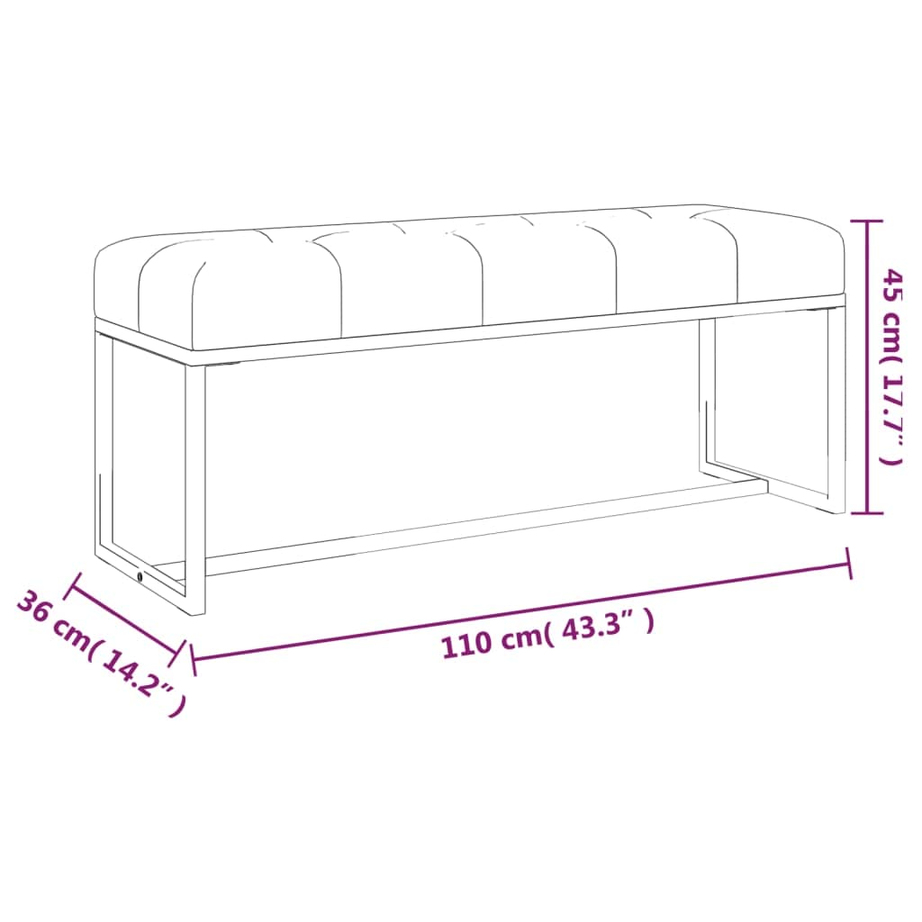 vidaXL Möbel Sitzbank 110x36x45 cm Dunkelgrün Samt Bettbank