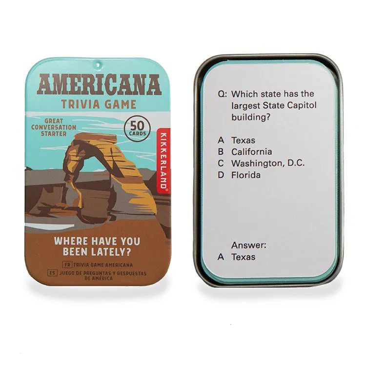 Kikkerland Play Americana Trivia Quizspiel Dose USA-Fragen