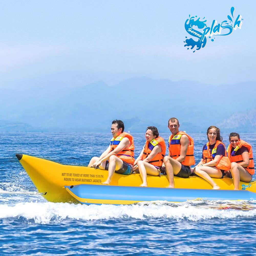 Serenelife Pool Set Bananenboot 6 Personen PVC aufblasbar
