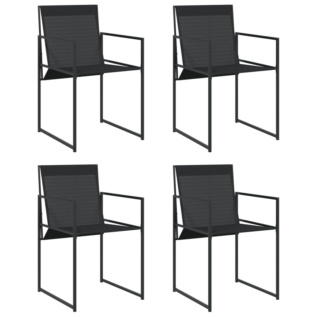 vidaXL Gartenstühle Schwarz 4 Stk. Stahl Textilene Klappbar