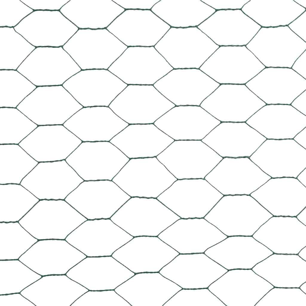 vidaXL Heim & Garten Drahtzaun Grün 25x1,2m PVC Stahl