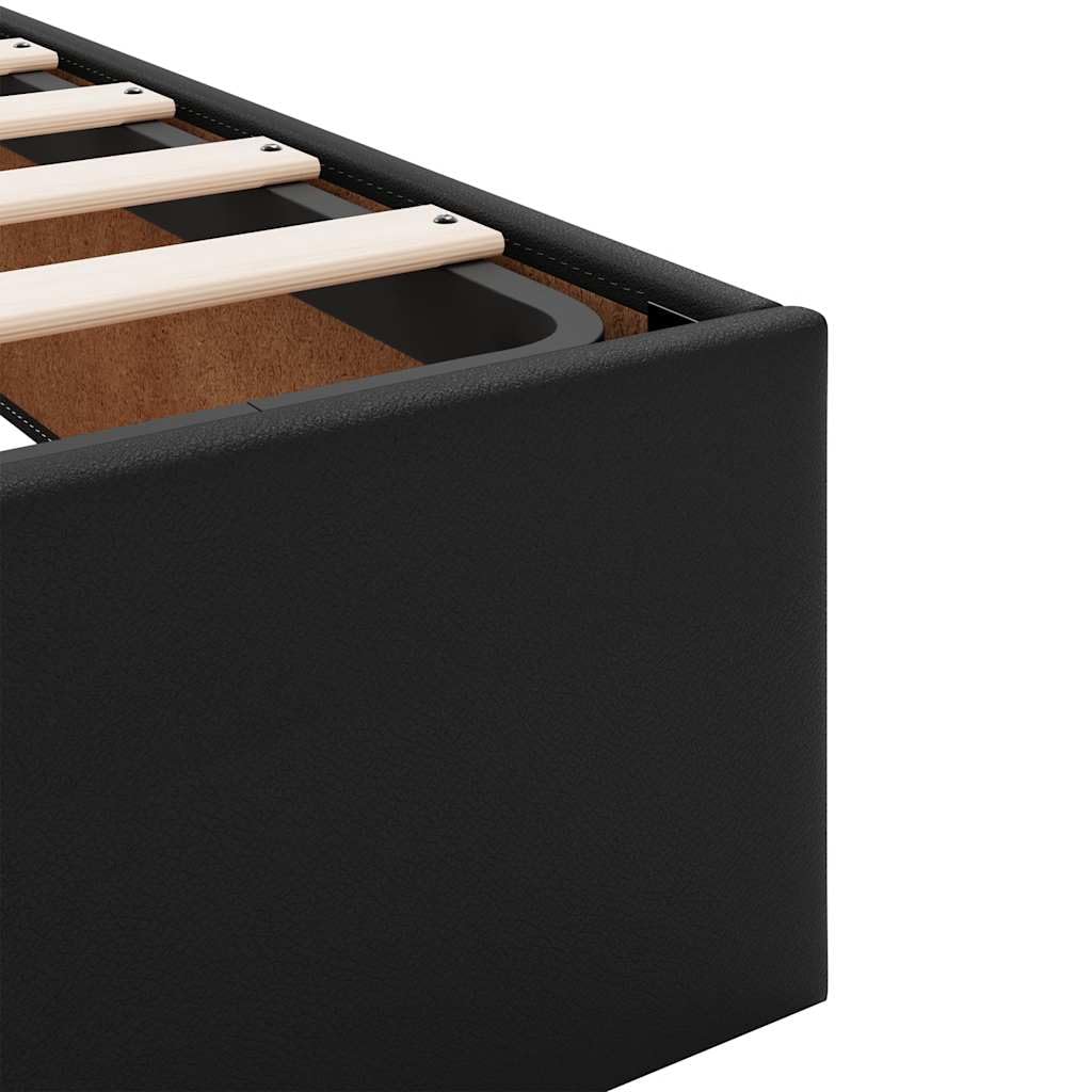 vidaXL Ottoman-Bett Schwarz 180x200 Kunstleder Stauraum