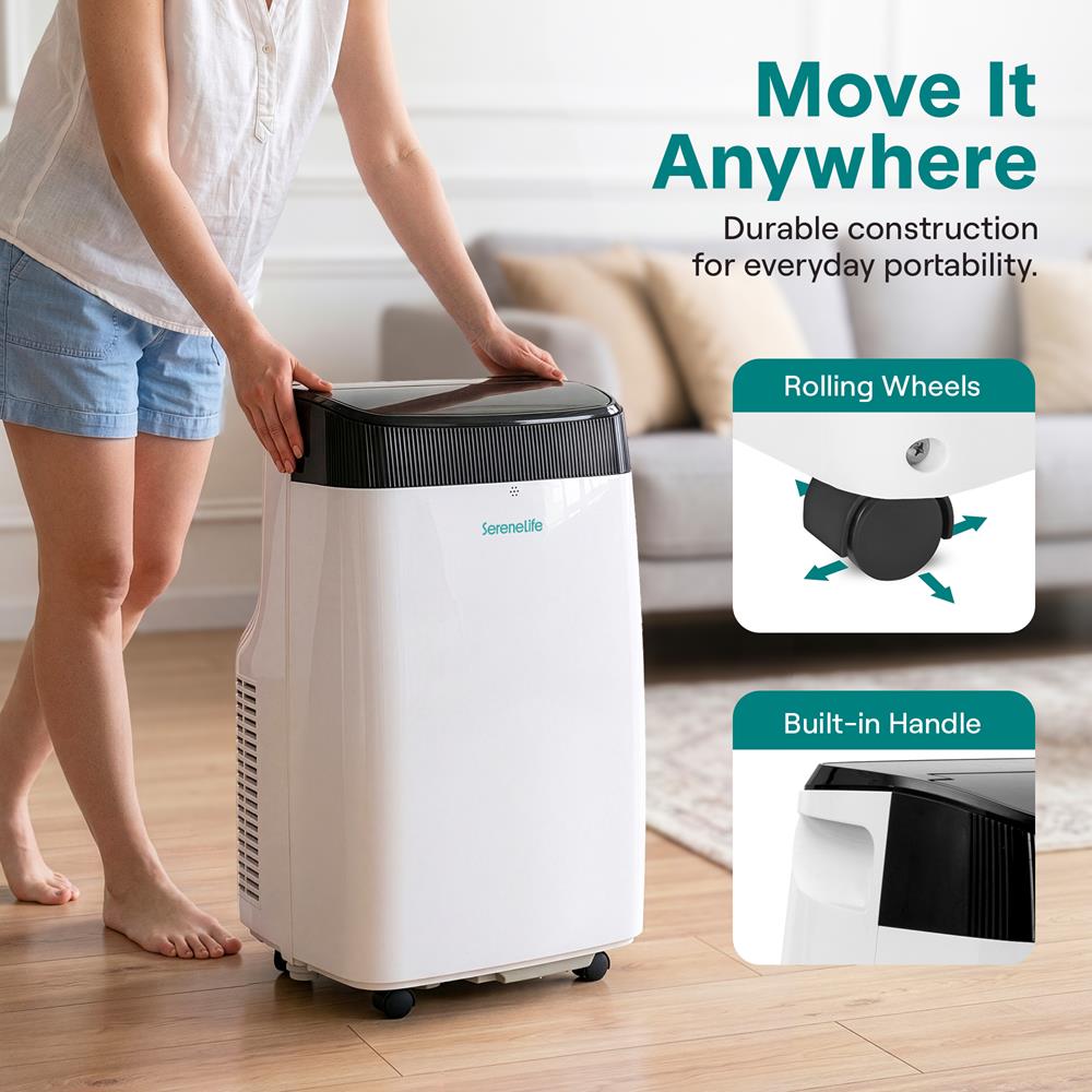 Serenelife Portable AC Klimaanlage 10000BTU WLAN Weiß