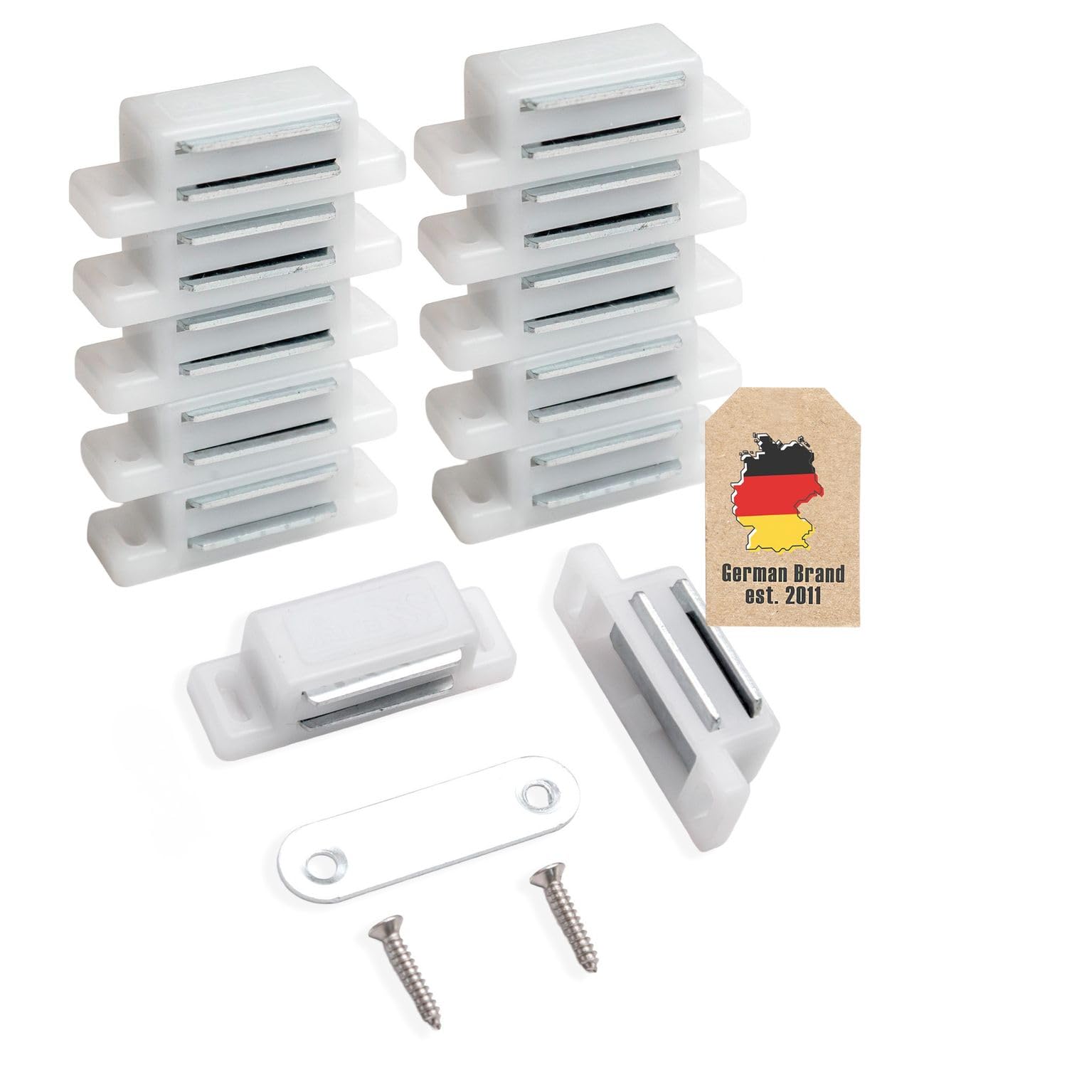 Intirilife Magnetschnäpper weiß 10er Set 4,6x1,5 cm