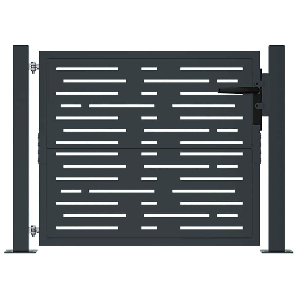 vidaXL Gartentor 100x75 cm Anthrazit Stahl Quadrat-Design