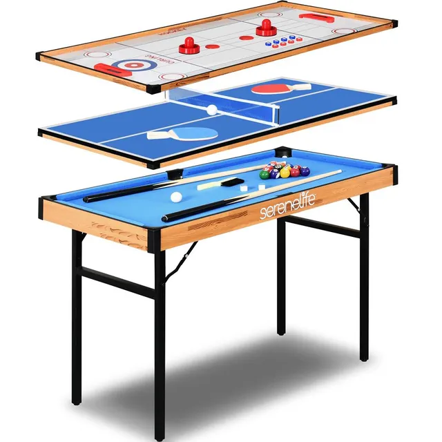 Serenelife Game Tables Spieltisch 4-in-1 MDF mit Zubehör