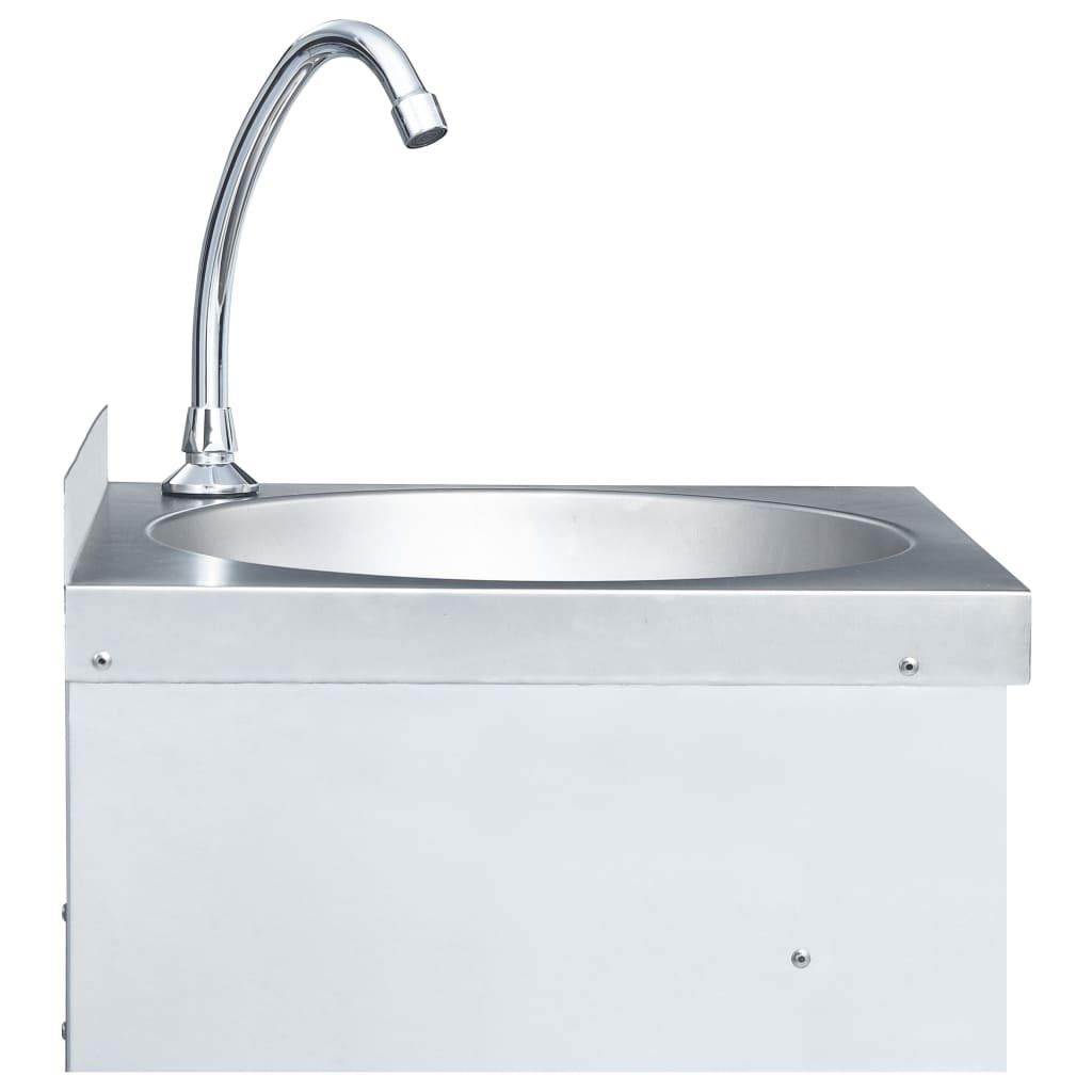 vidaXL Gastro Handwaschbecken Edelstahl Wandmontage Hahn