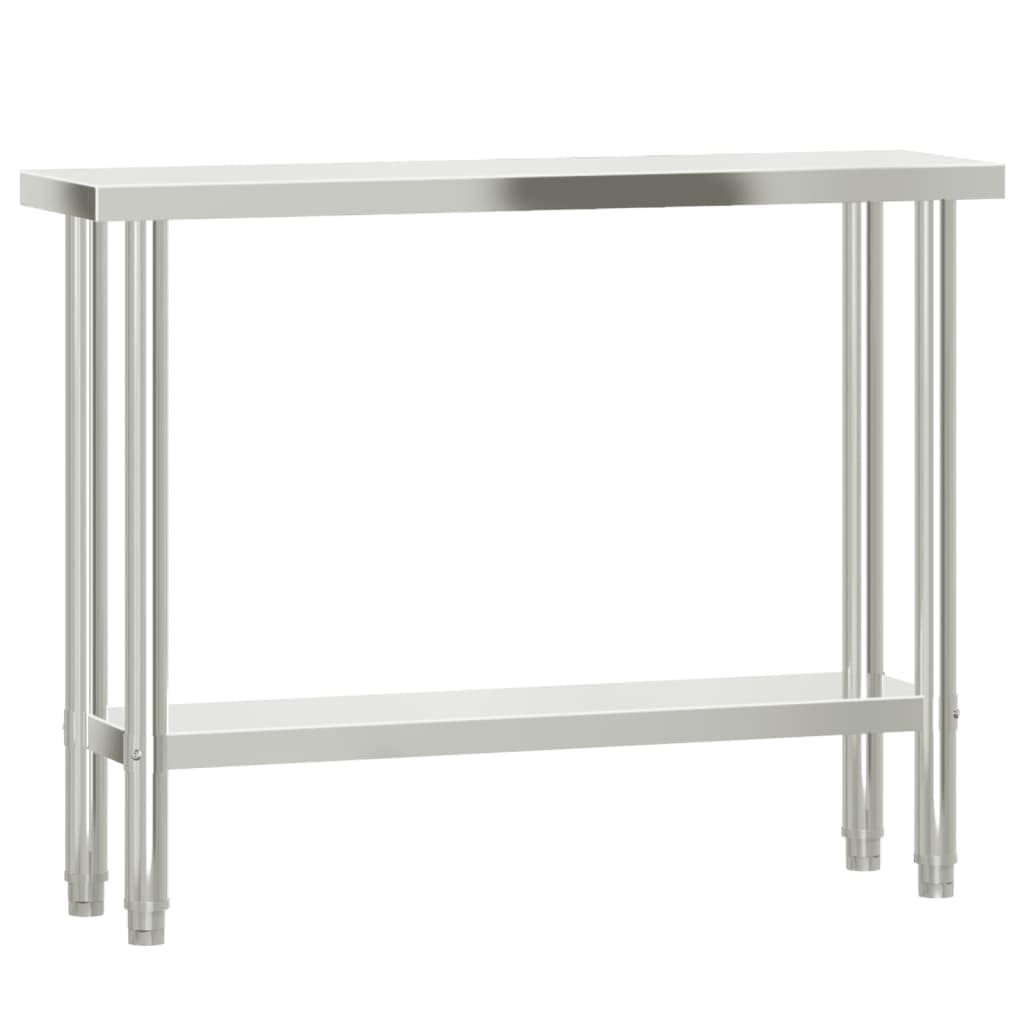 vidaXL Heim & Garten Arbeitstisch 110x30x150 Edelstahl schmal
