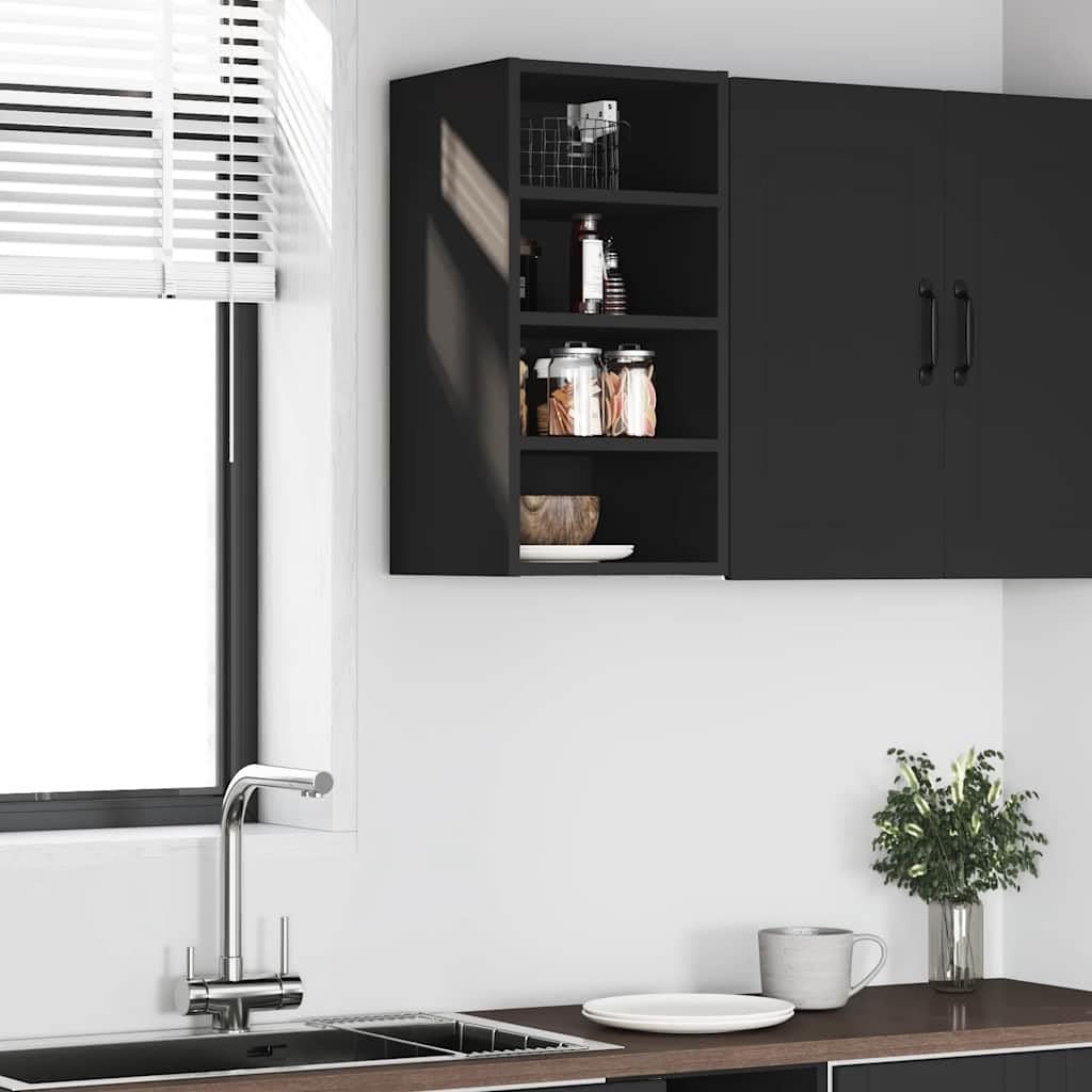 vidaXL Riga Hängeschrank Schwarz 30x60 cm Holzwerkstoff