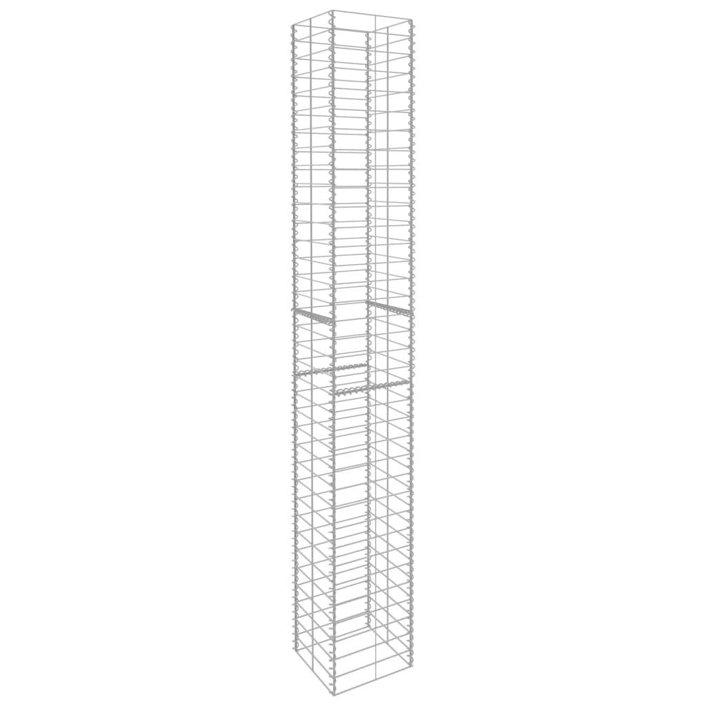vidaXL Gabionenkorb 3er Steinkorb Stahl 25x25x197cm Säule