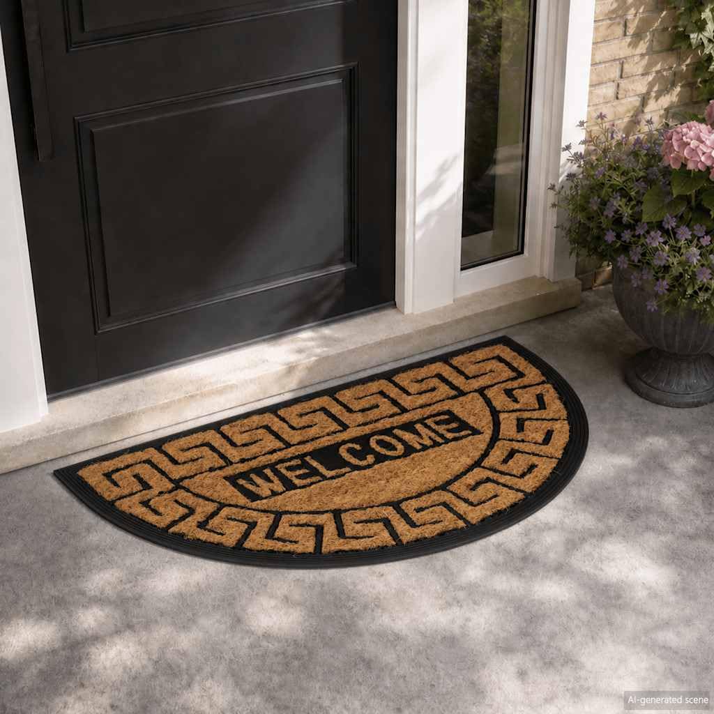 vidaXL Heim & Garten Fußmatte Halbrund 45x75 cm Kokos Gummi