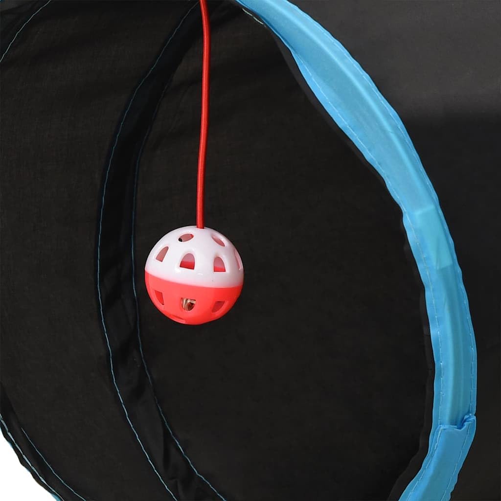 vidaXL Tierbedarf Katzentunnel S-Form 122 cm Schwarz-Blau