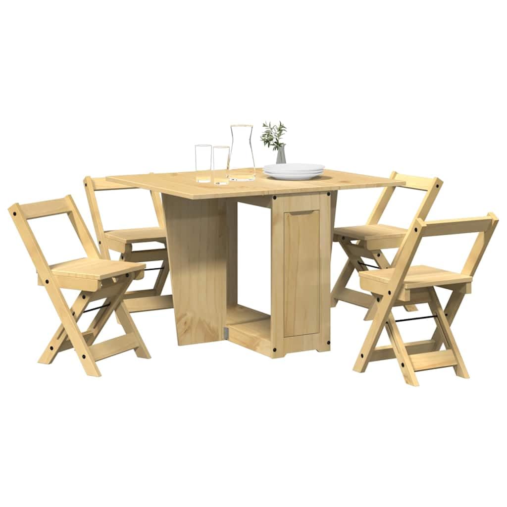 vidaXL Möbel Butterfly-Esstisch-Set 5-TLG. Wachsbraun Kiefer