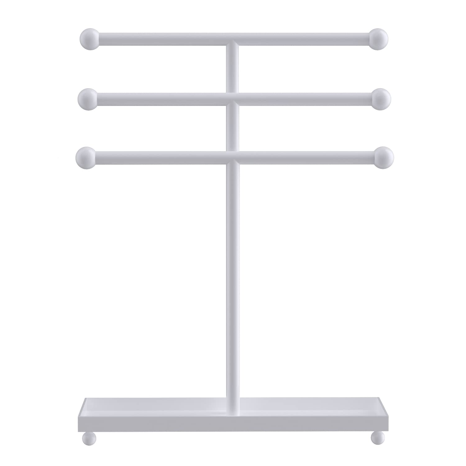 Intirilife Schmuckbaum Eisen Weiß 3-stufig 31x10x41 cm