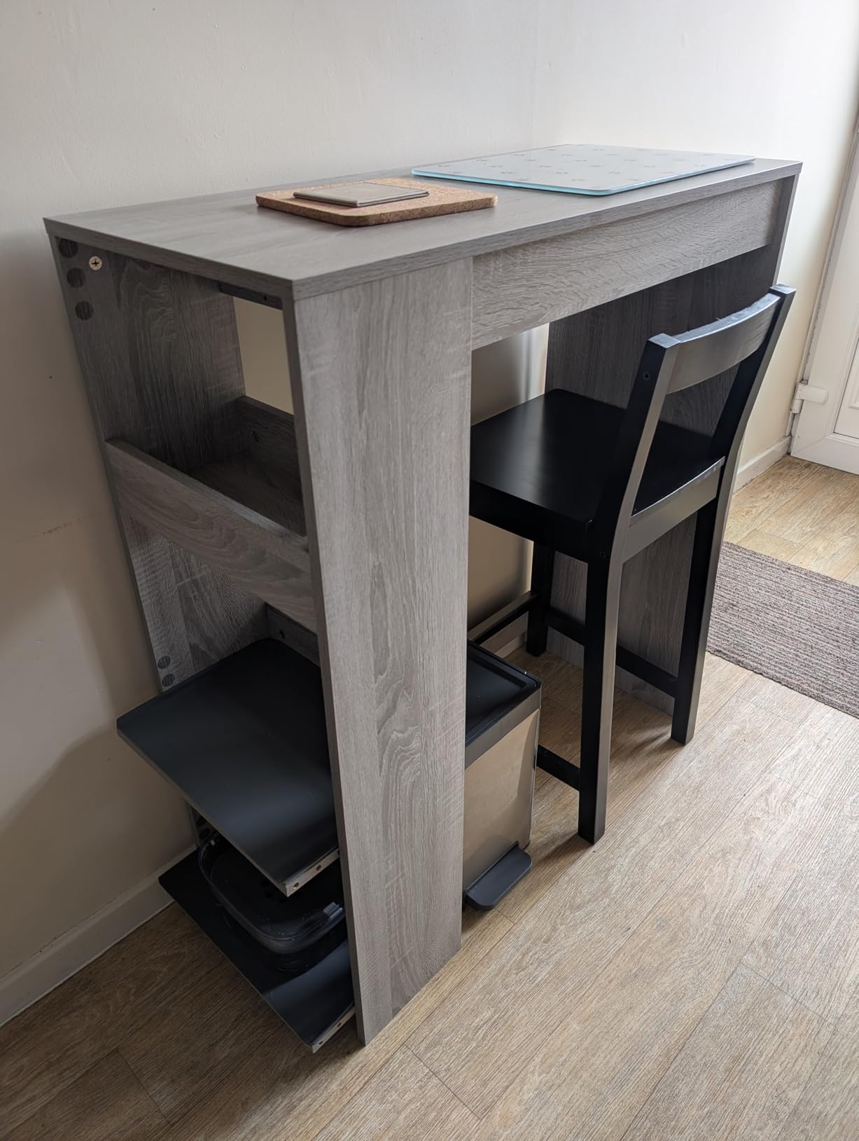 vidaXL Bartisch Weiß 90x40x103,5cm Hochtisch mit Regal