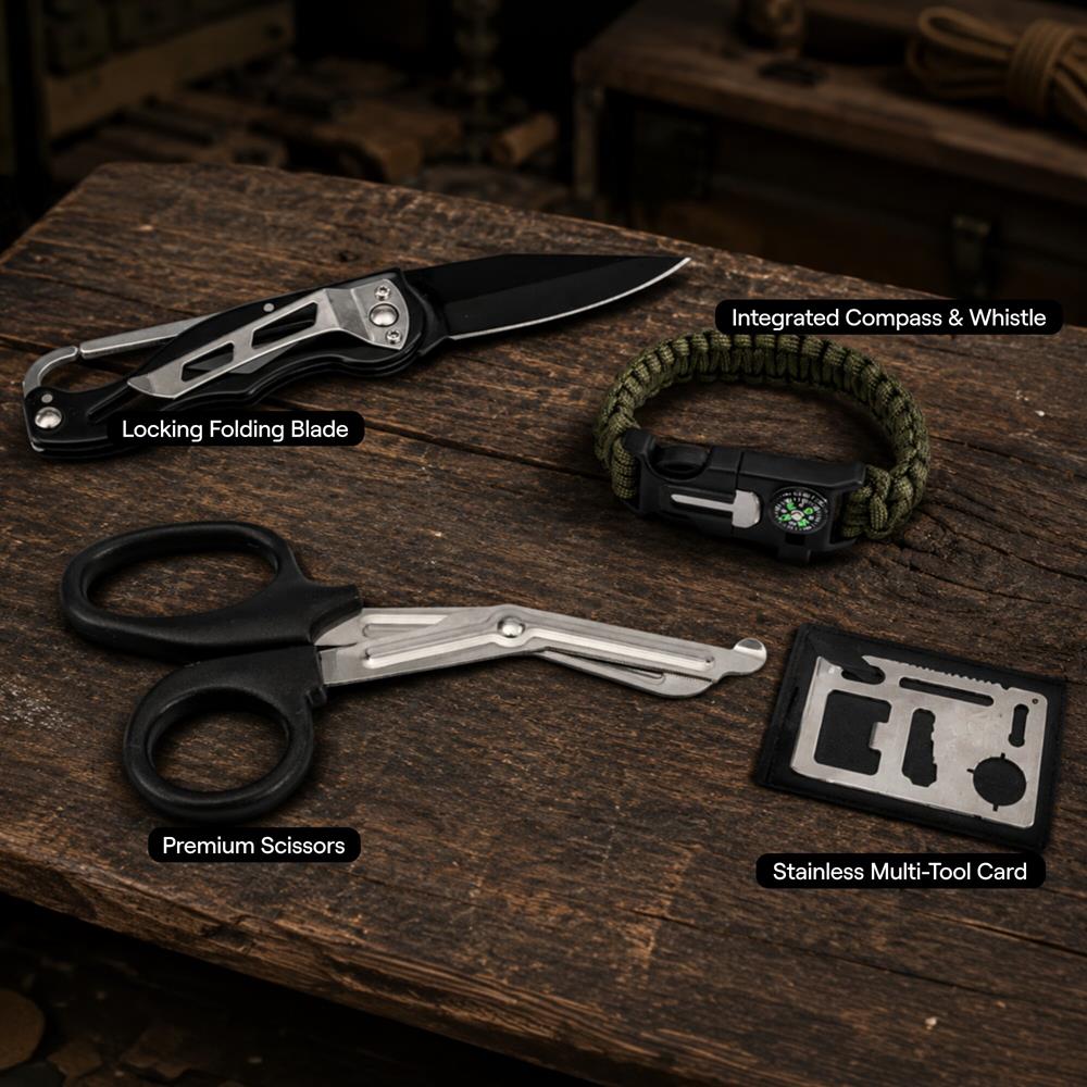 Serenelife Erste Hilfe Set Survival Kit Rot SLSRVLKTFARD