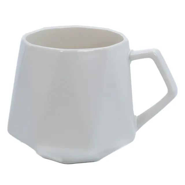 Intirilife Kaffeetasse Feinschliff Weiß 350 ml Becher mit Henkel