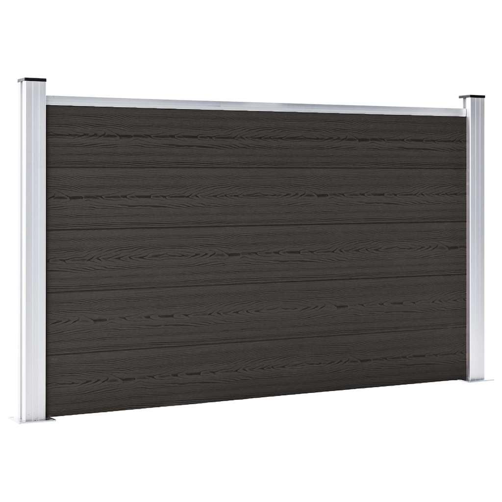 vidaXL Heim & Garten Zaunelement WPC 180x105cm Schwarz Sichtschutz