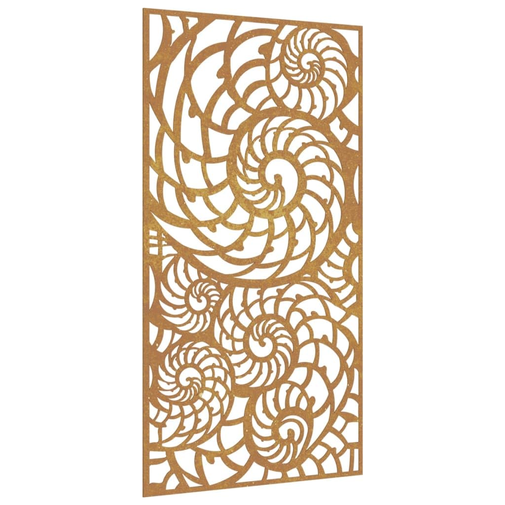 vidaXL Heim & Garten Wanddeko 105x55 cm Cortenstahl Muschel-Design