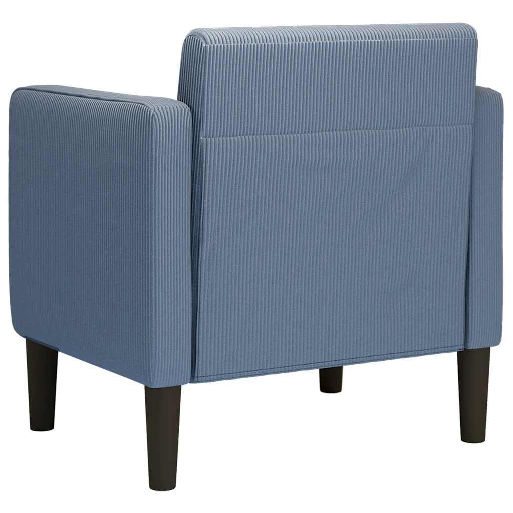 vidaXL Möbel Sessel Armlehnen 54 cm Cordstoff blau Schaumstoff