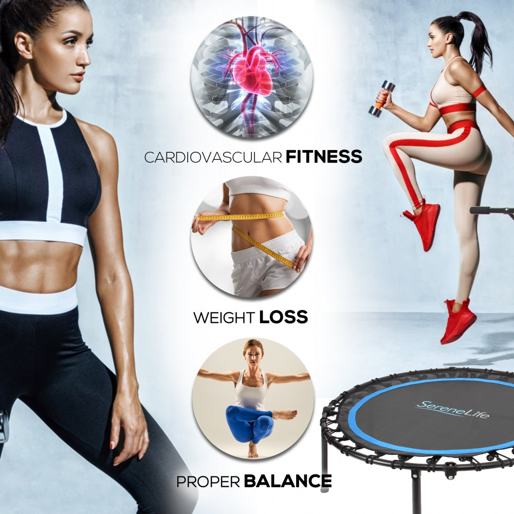 Serenelife Trampolin Mini Klappbar mit Haltestange 120kg