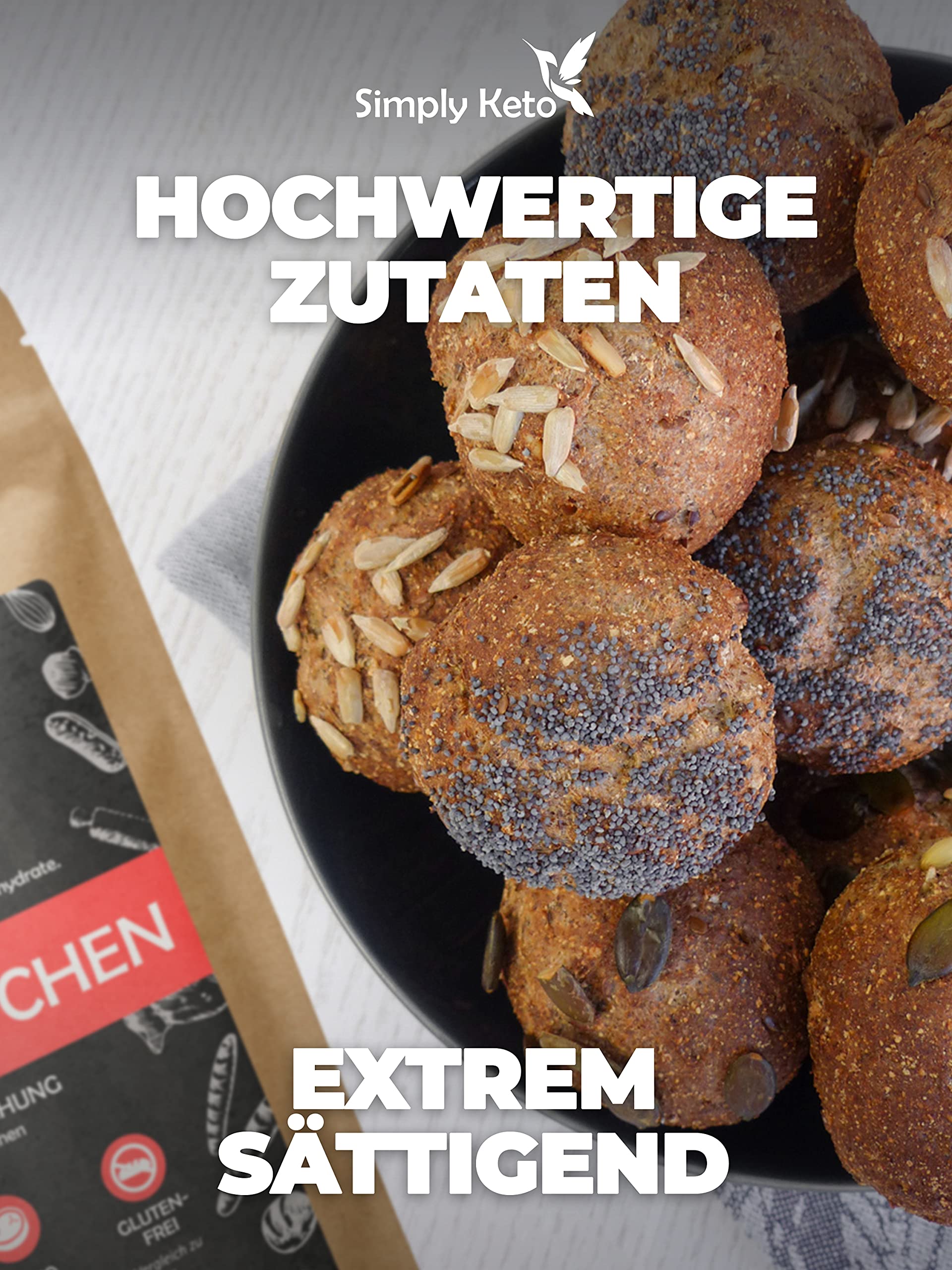 Keto Backzutaten Brötchen Backmischung 340 g Low Carb