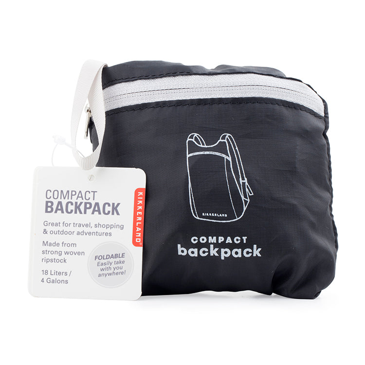 Kikkerland On-The-Go Compact Rucksack schwarz faltbar Ripstop