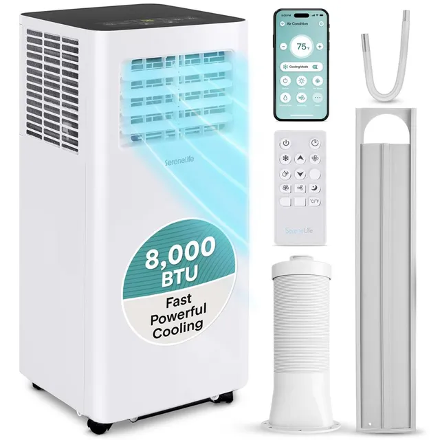 Serenelife Portable AC Klimagerät 8000 BTU Weiß WLAN