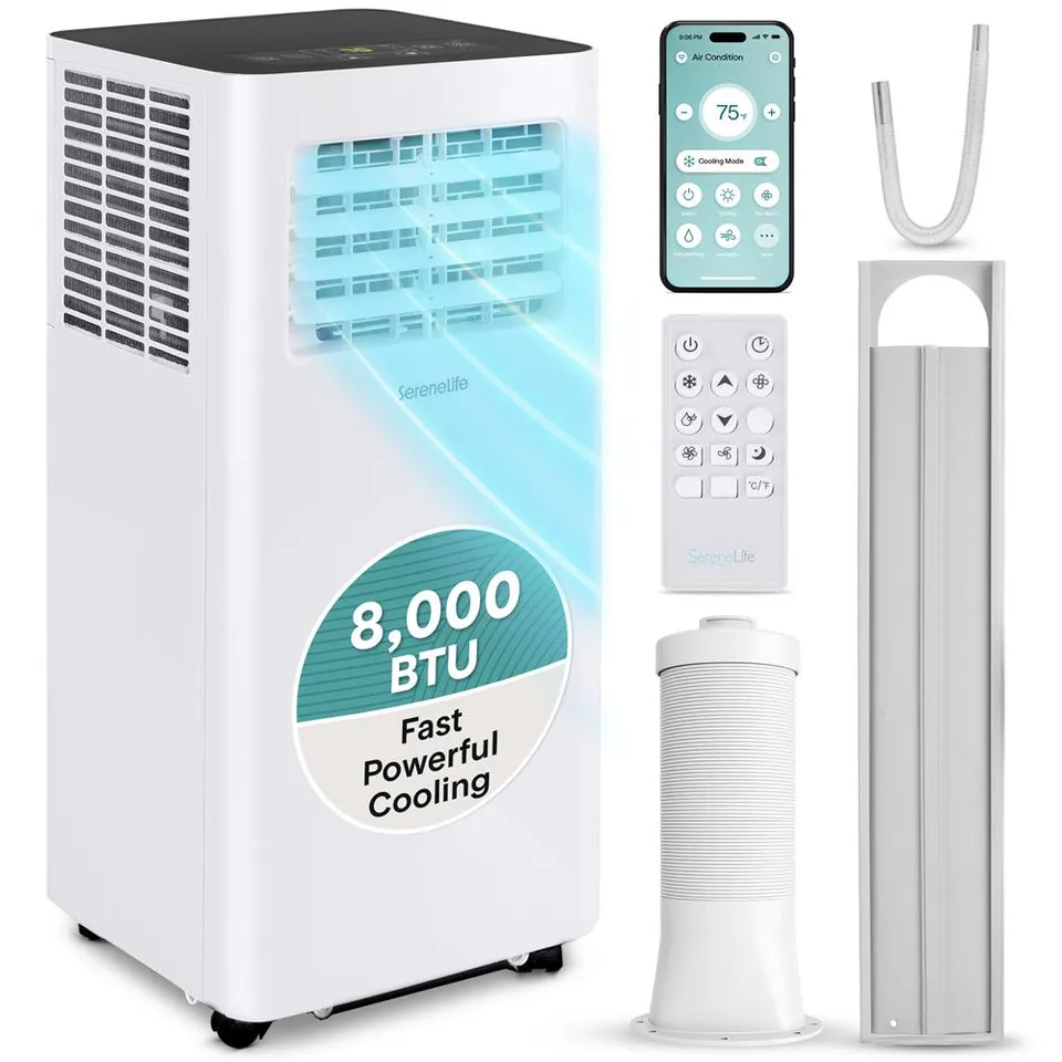 Serenelife Portable AC Klimagerät 8000 BTU Weiß WLAN