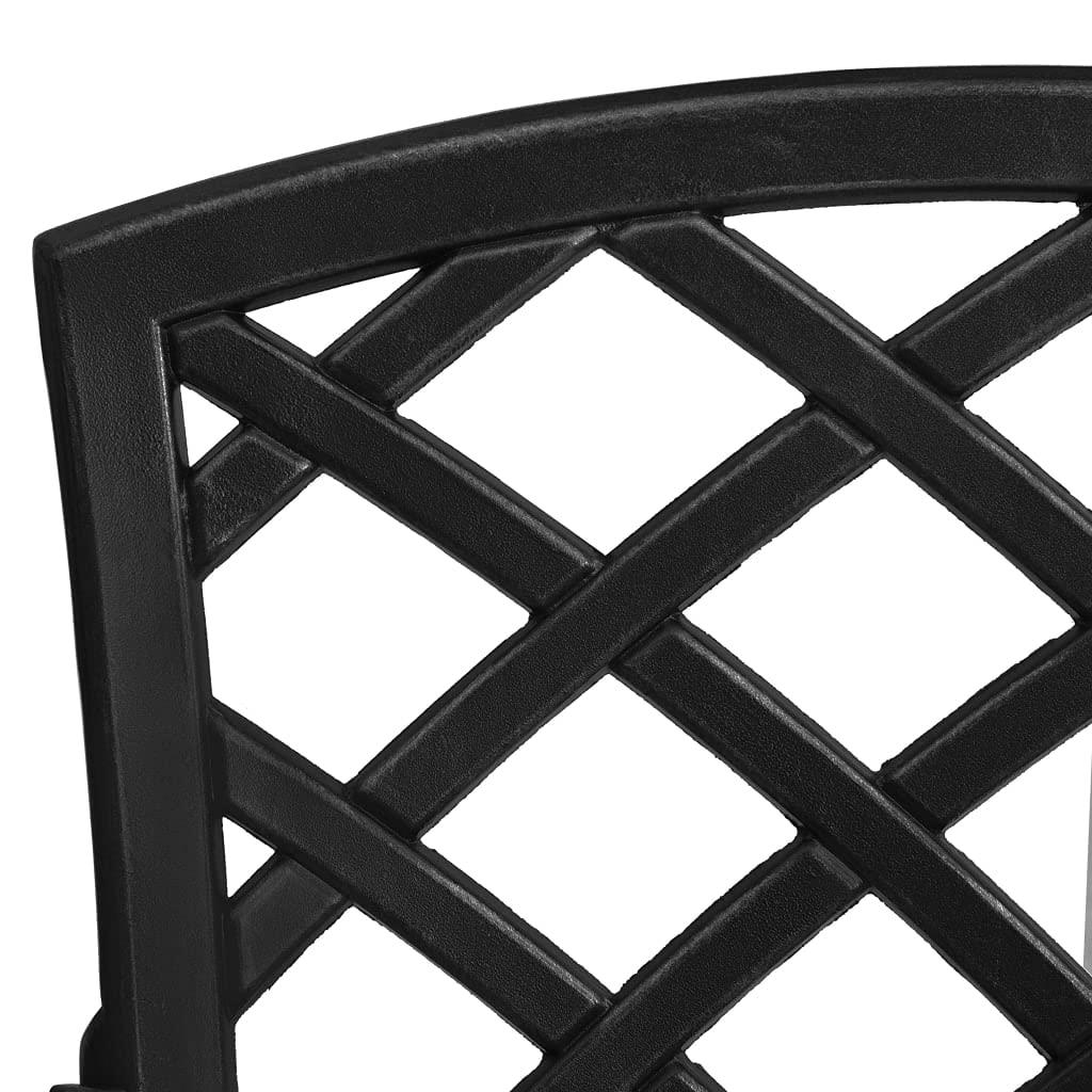 vidaXL Bistro-Set 3-tlg. Aluguss Schwarz Schirmloch