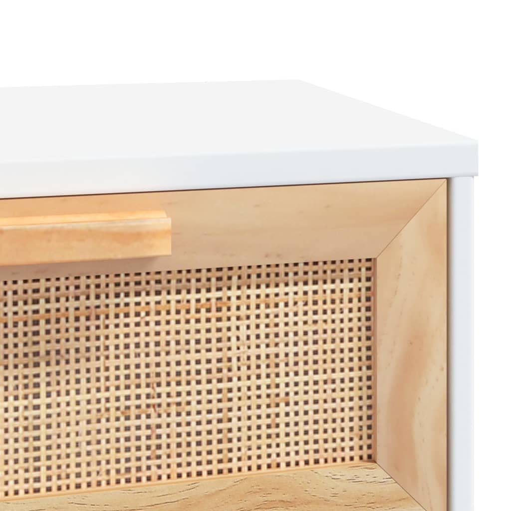 vidaXL Konsolentisch Weiß 80x30x75cm mit Schubladen Rattan