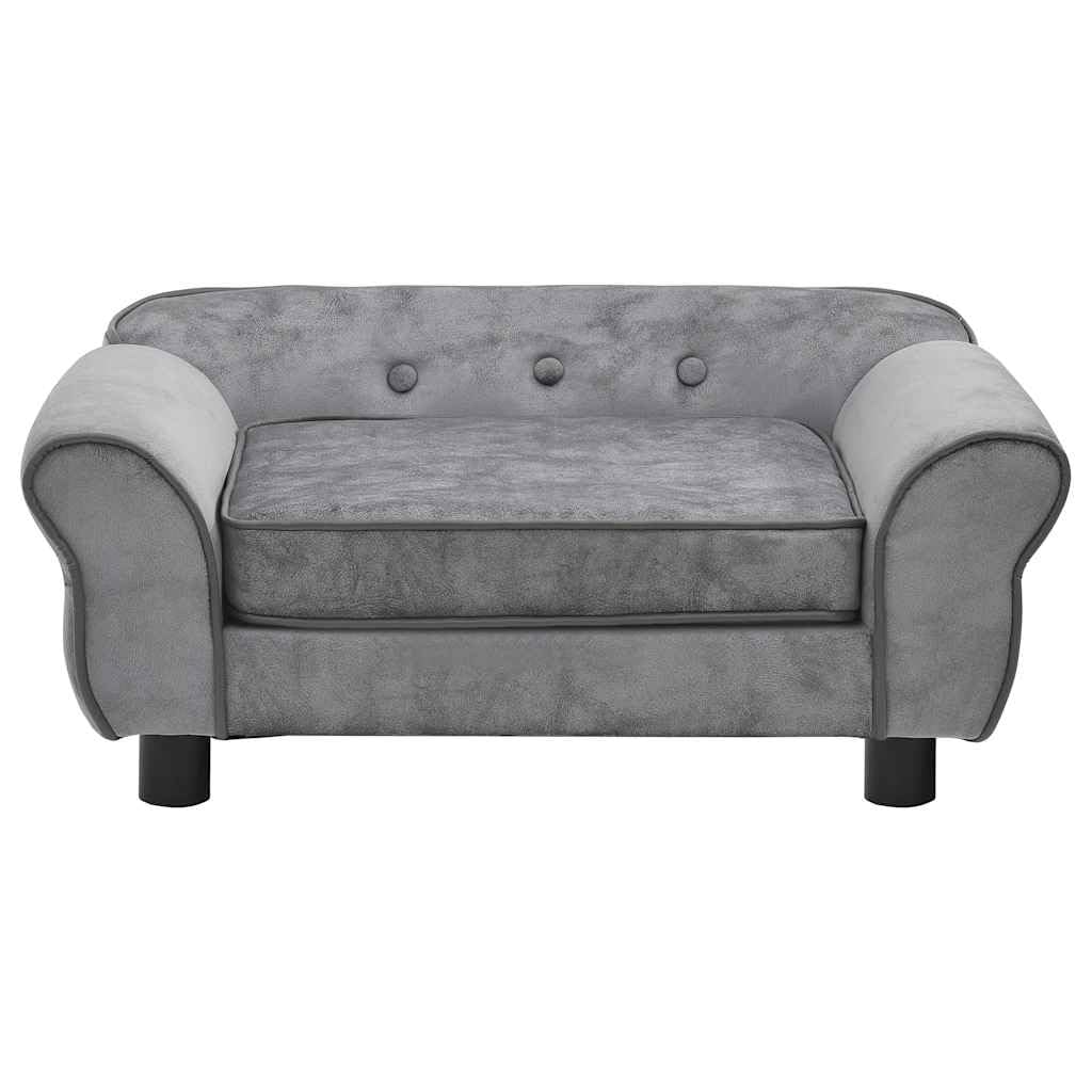 vidaXL Hundesofa Grau Plüsch 72x45x30cm Haustiersofa