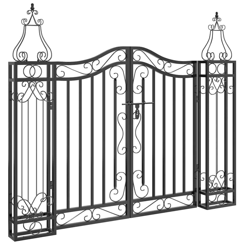 vidaXL Gartentor Schmiedeeisen 122x20,5x134cm Schwarz