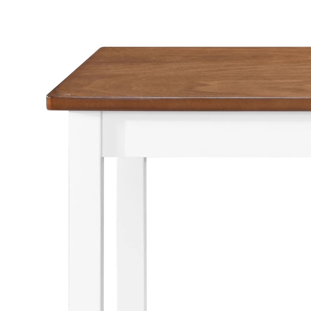 vidaXL Bartisch 108x60x91 cm Massivholz braun-weiß