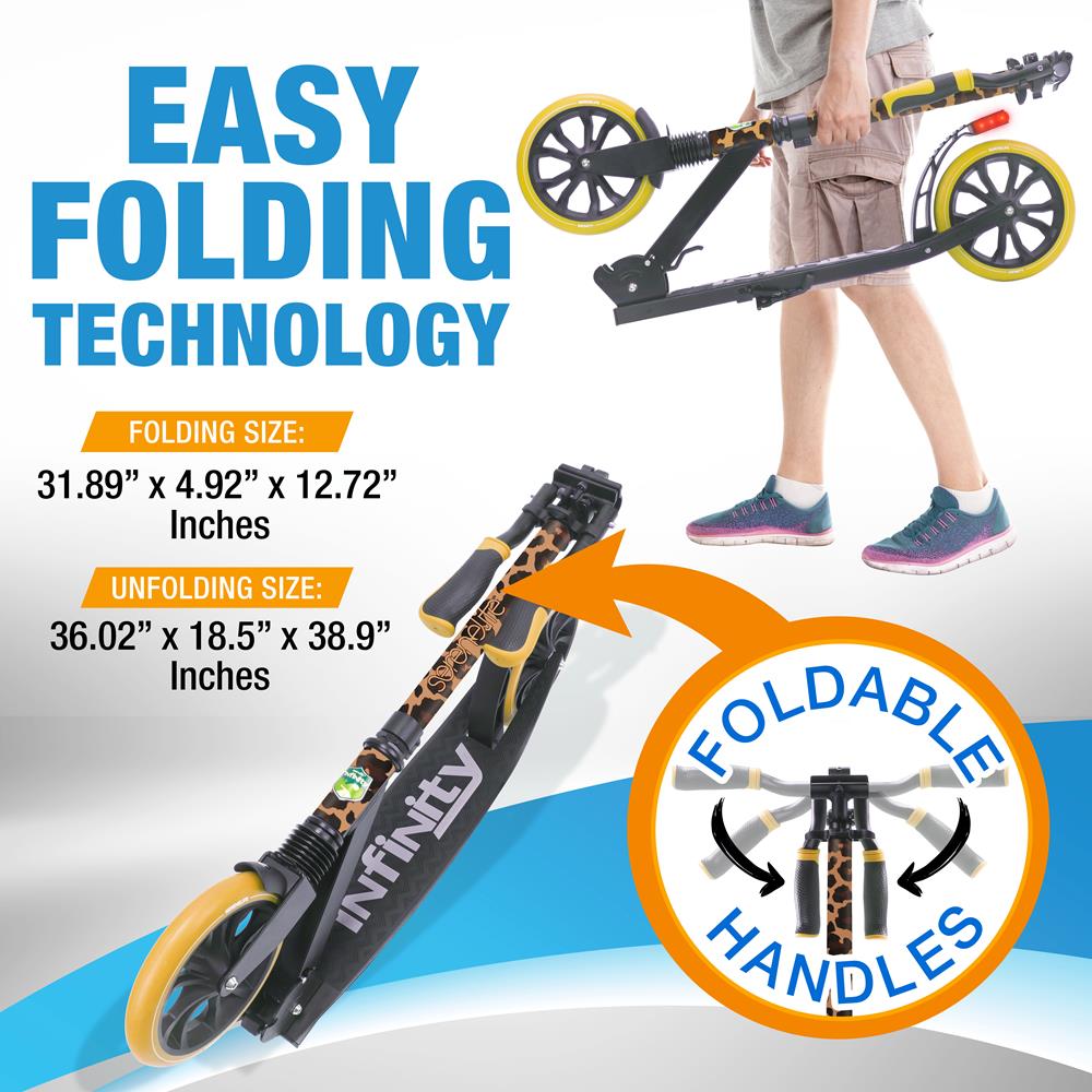 Serenelife Scooters Kick Scooter Leopard klappbar Alu