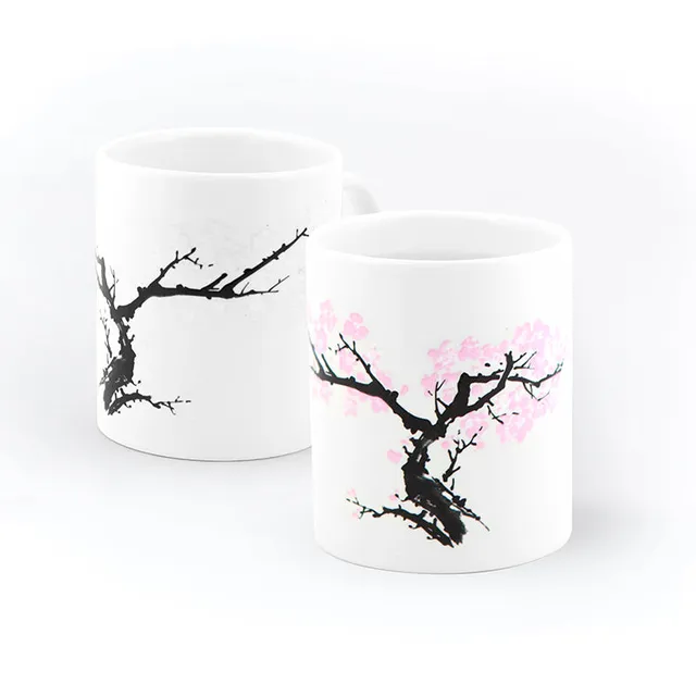 Kikkerland Blossom Morph Mug Zaubertasse Porzellan Aprikosblüte