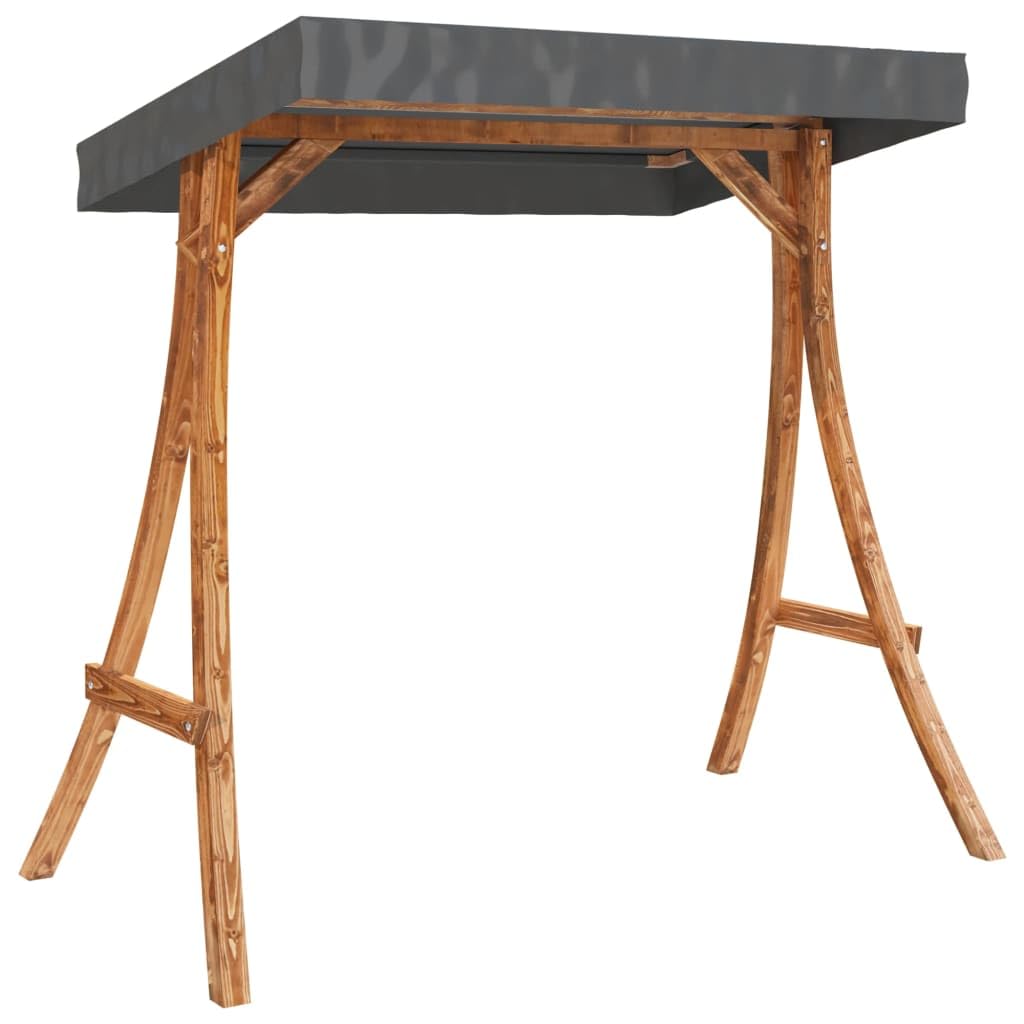 vidaXL Bugholz Schaukelgestell Holz Teak-Finish Anthrazit Dach