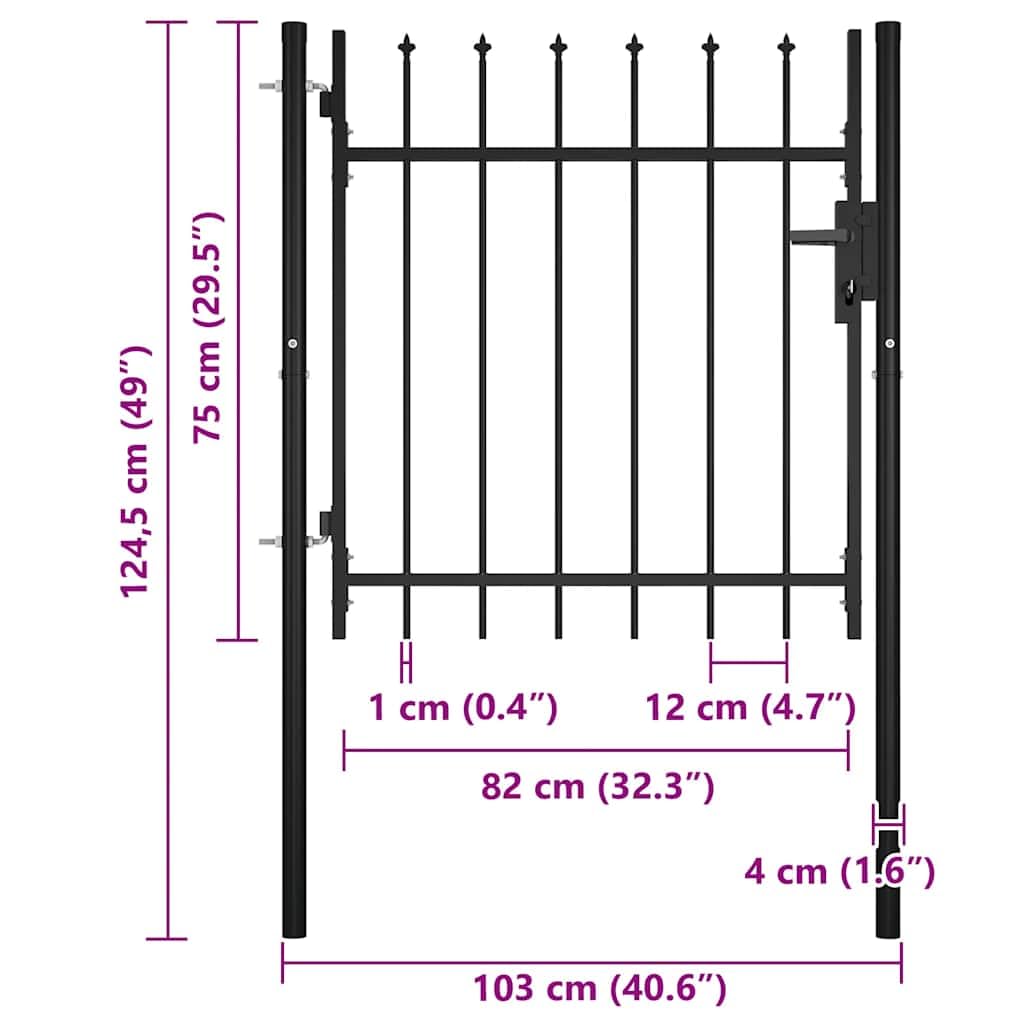 vidaXL Boxtel Gartentor 100x75 cm Stahl Speerspitze