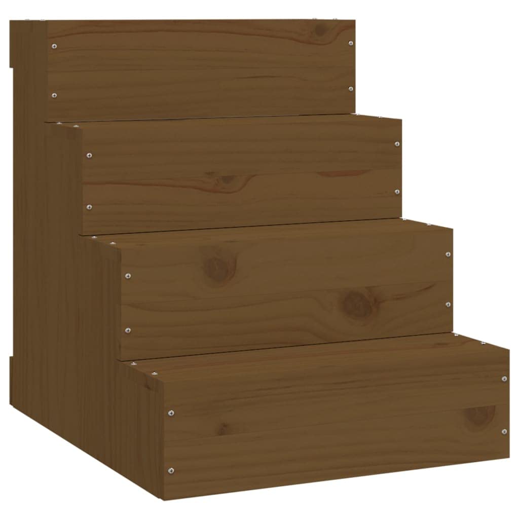 vidaXL Haustiertreppe Massivholz Kiefer Hundetreppe 40x37,5x35 Natur