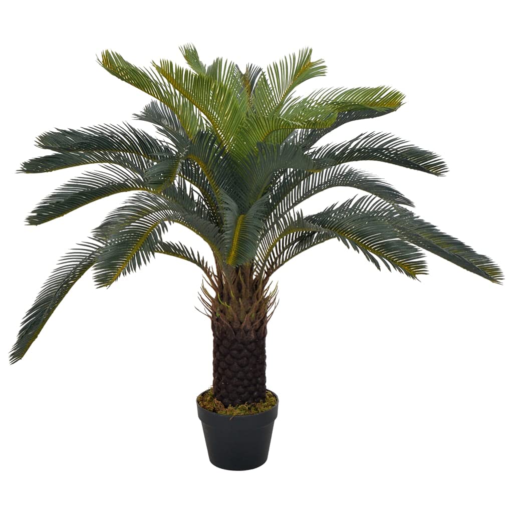 vidaXL Cycas-Palme Kunstpflanze Grün 90 cm mit Topf