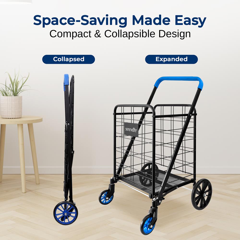 Serenelife Storage Faltwagen Transportkarre klappbar 110 lbs Schwarz