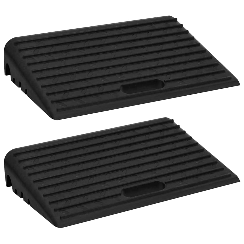 vidaXL Bordsteinrampe Gummi 50x32,5x14 cm Auffahrrampe 2er Set