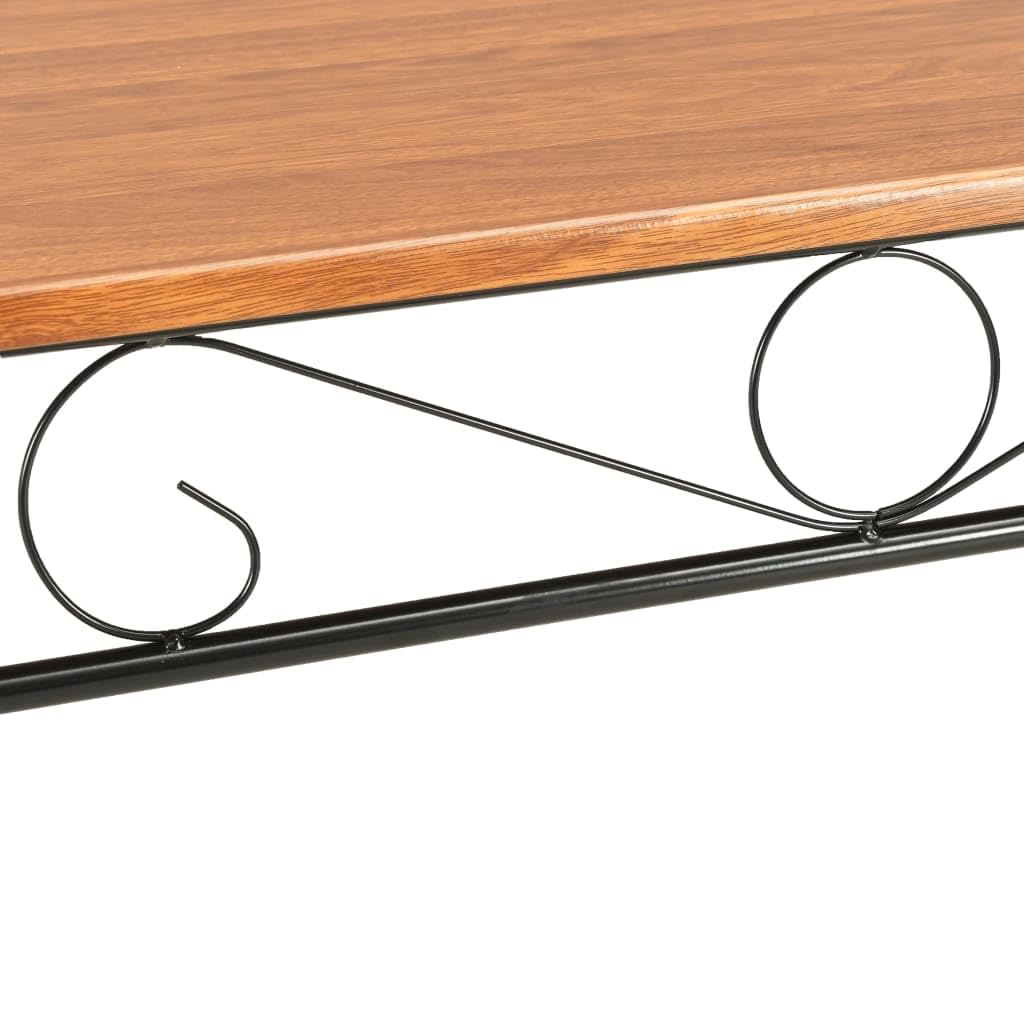 vidaXL Essgruppe 7-tlg. MDF Stahl Tisch 6 Stühle Braun