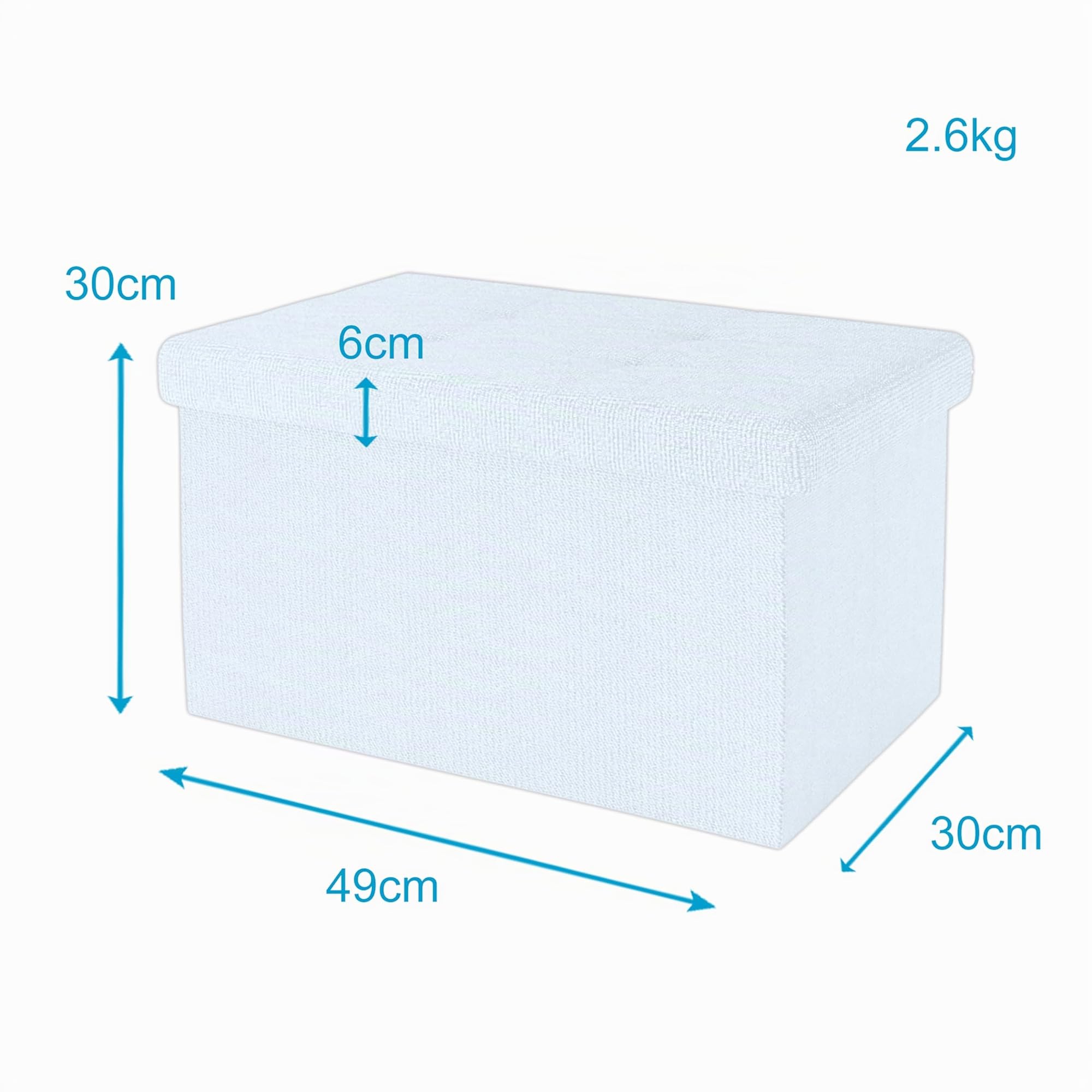 Intirilife Sitzbank 49x30x30 cm Weiß mit Stauraum faltbar