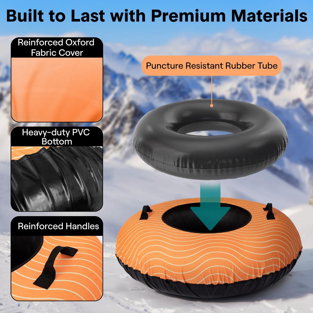 Serenelife Snow Tube 48 Zoll Schneereifen orange aufblasbar