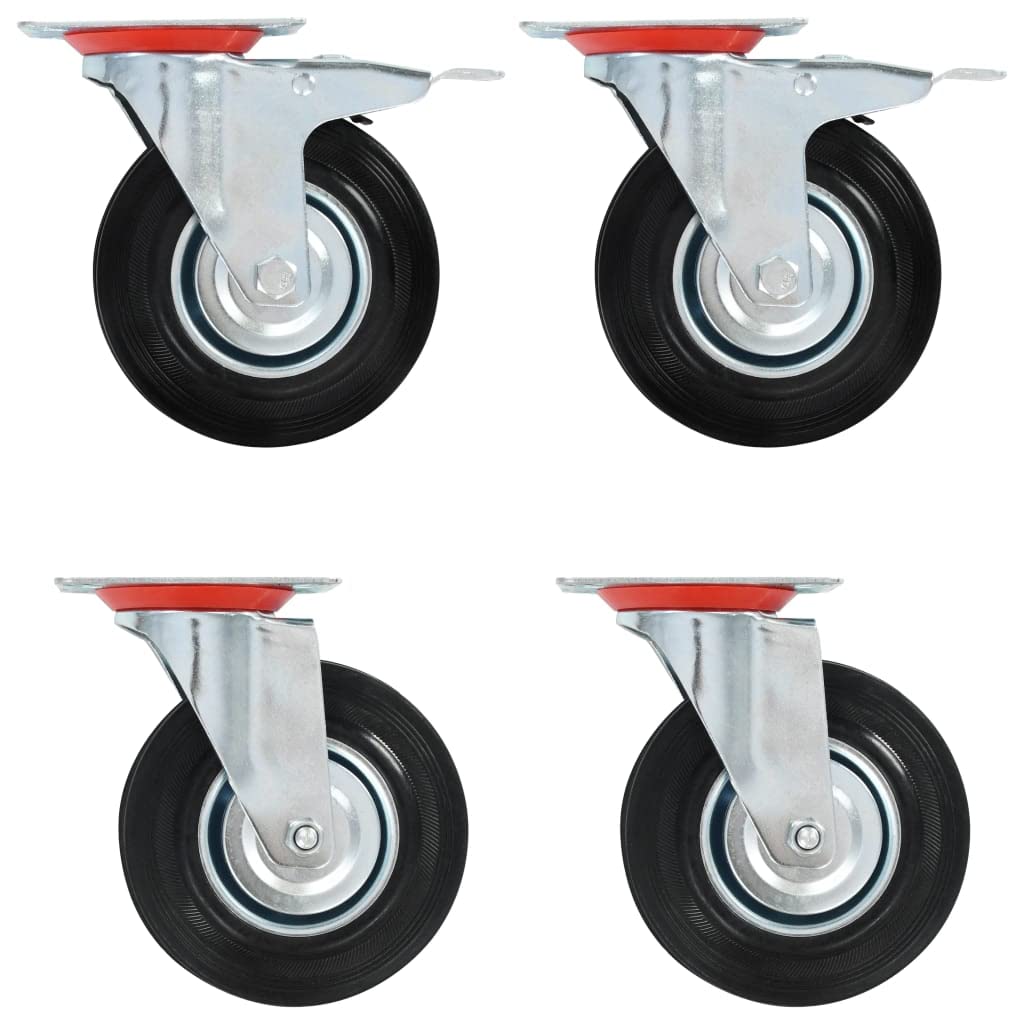 vidaXL Lenkrollen 125 mm Möbelrollen 4 Stück Gummi