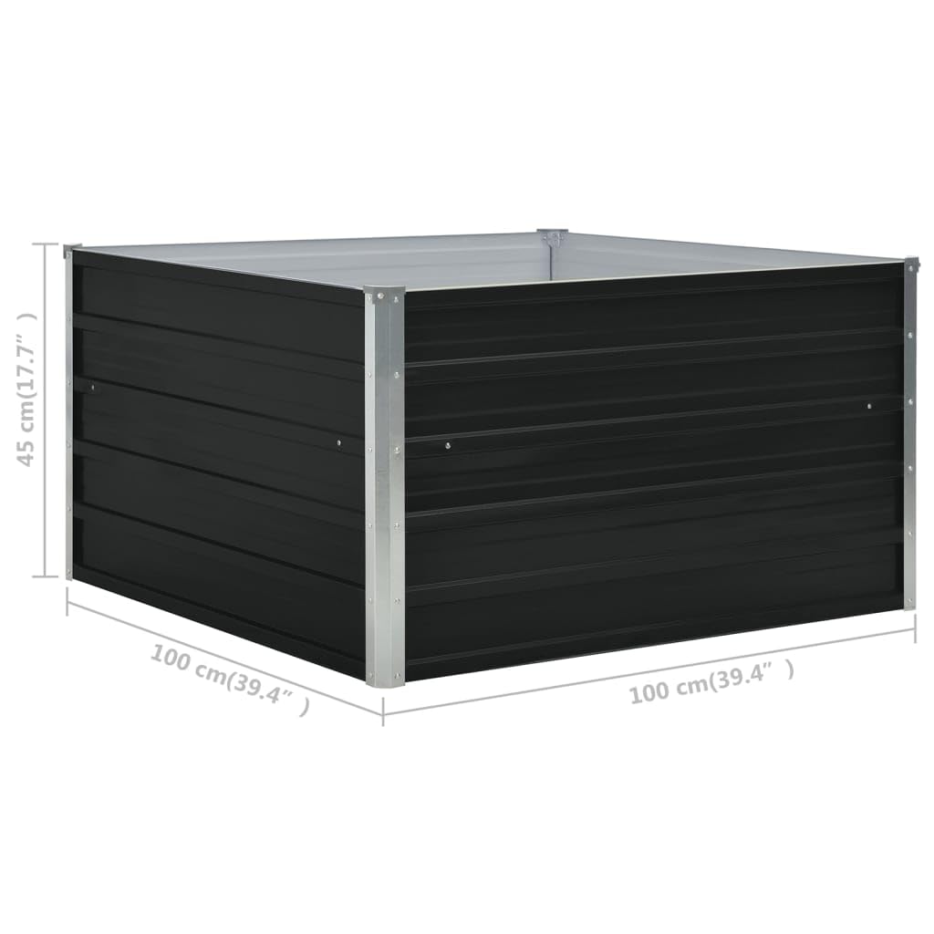 vidaXL Heim & Garten Hochbeet 100x100x45 cm Stahl Anthrazit
