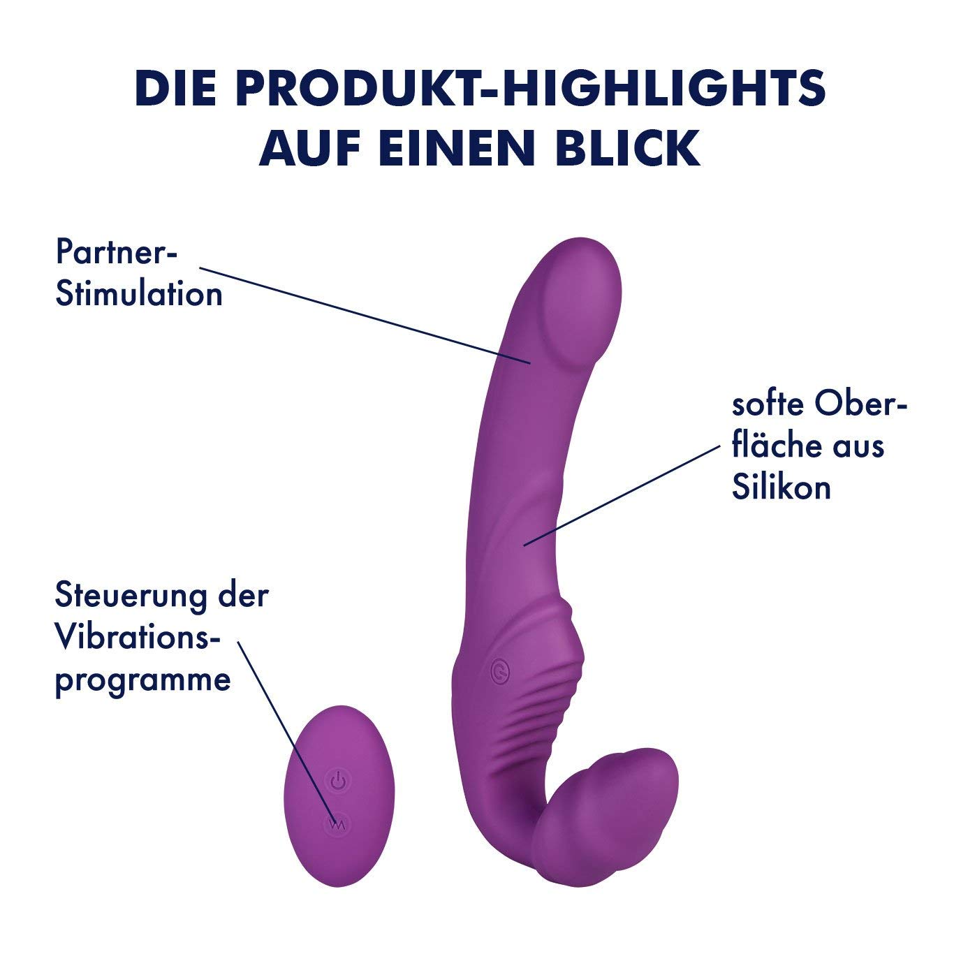 EIS Vibratoren Paarvibrator Silikon 21,5 cm Funk 9 Programme