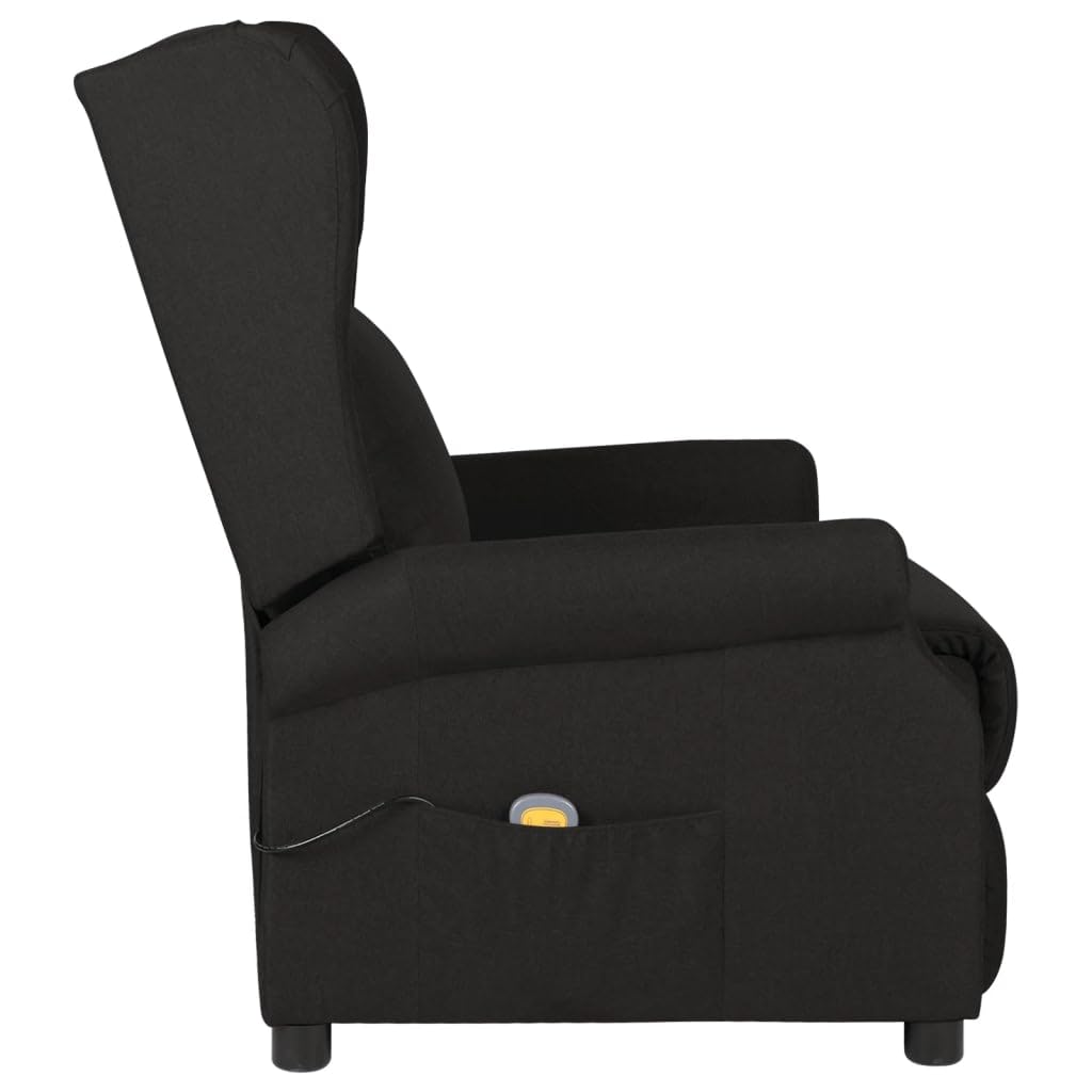 vidaXL Massagesessel Schwarz Stoff Liegefunktion Sessel